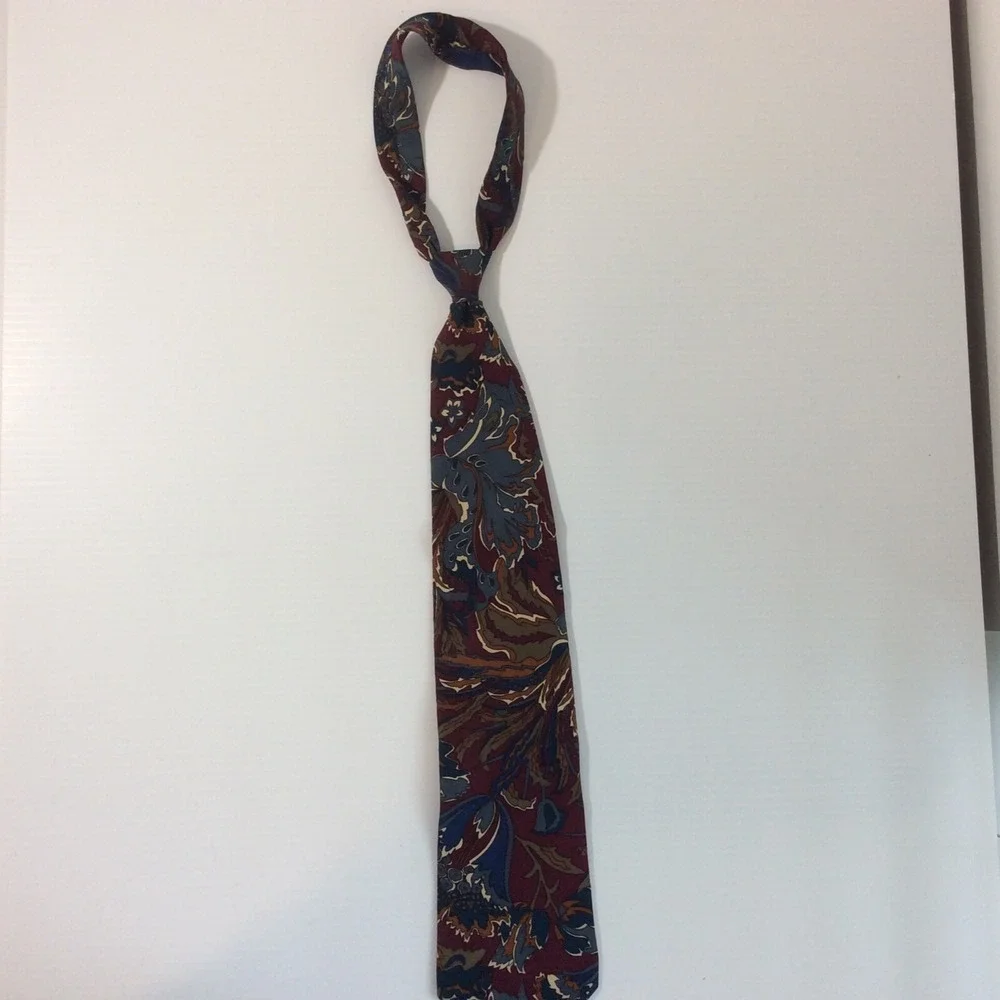 CELLINI Collection MENS TIE NECKTIE 3.75 in Burgundy Olive Rust Blue